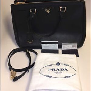Prada Saffiano Tote Double Zip Nero Black BN2274